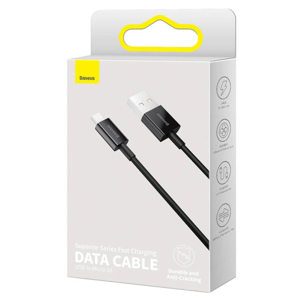 „Baseus Superior“ serijos kabelis iš USB į mikro USB 2A 2m juodas