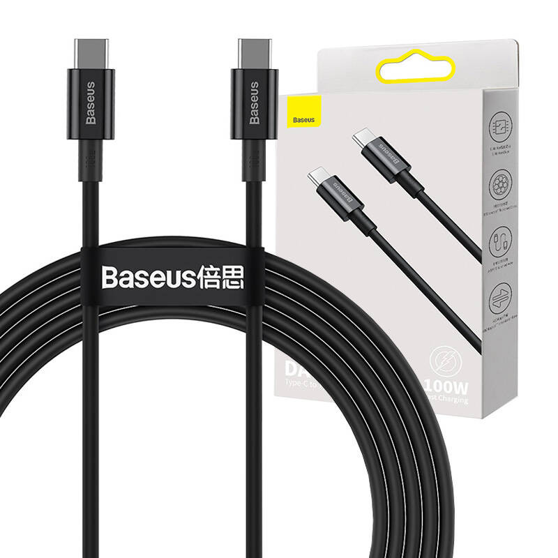 „Baseus Superior“ serijos kabelis iš USB-C į USB-C 100 W 1 m juodas „Baseus Superior“ serijos kabelis iš USB-C į USB-C 100 W 1 m juodas