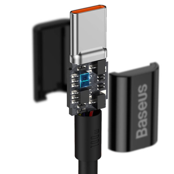 „Baseus Superior“ serijos kabelis iš USB-C į USB-C 100 W 1 m juodas