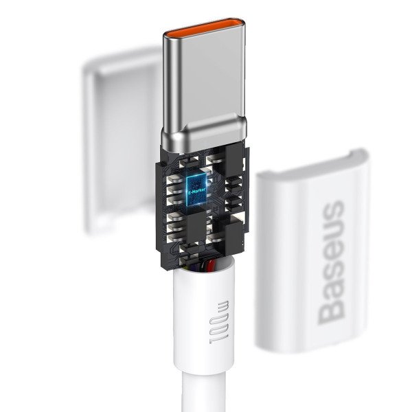 „Baseus Superior“ serijos kabelis iš USB-C į USB-C 100 W 1 m baltas