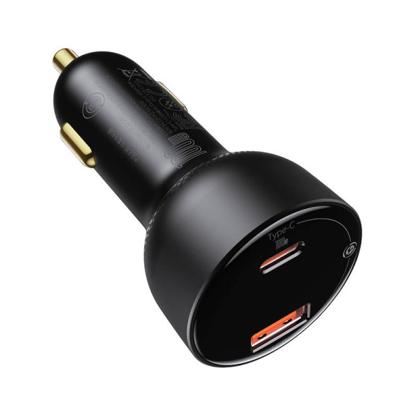 Automobilinis įkroviklis Baseus Superme USB USB-C 100W juodas