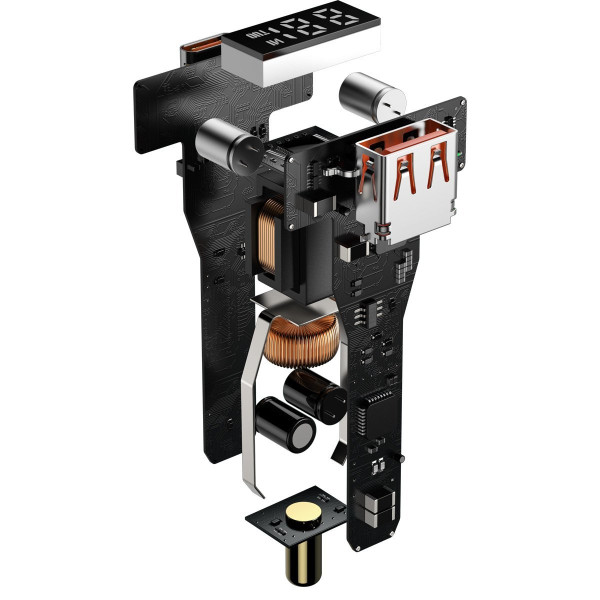 Automobilinis įkroviklis Baseus Superme USB USB-C 100W + USB-C laidas juodas