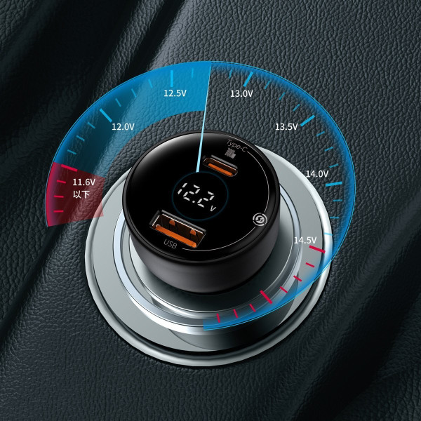 Automobilinis įkroviklis Baseus Superme USB USB-C 100W + USB-C laidas juodas