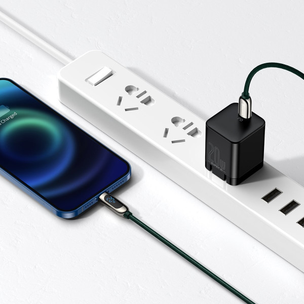 USB-C laidas skirtas Lightning Baseus ekranui PD 20 W 2 m žalias