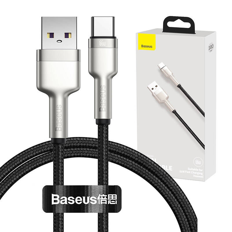 USB laidas skirtas USB-C Baseus Cafule 66W 1m juodas USB laidas skirtas USB-C Baseus Cafule 66W 1m juodas
