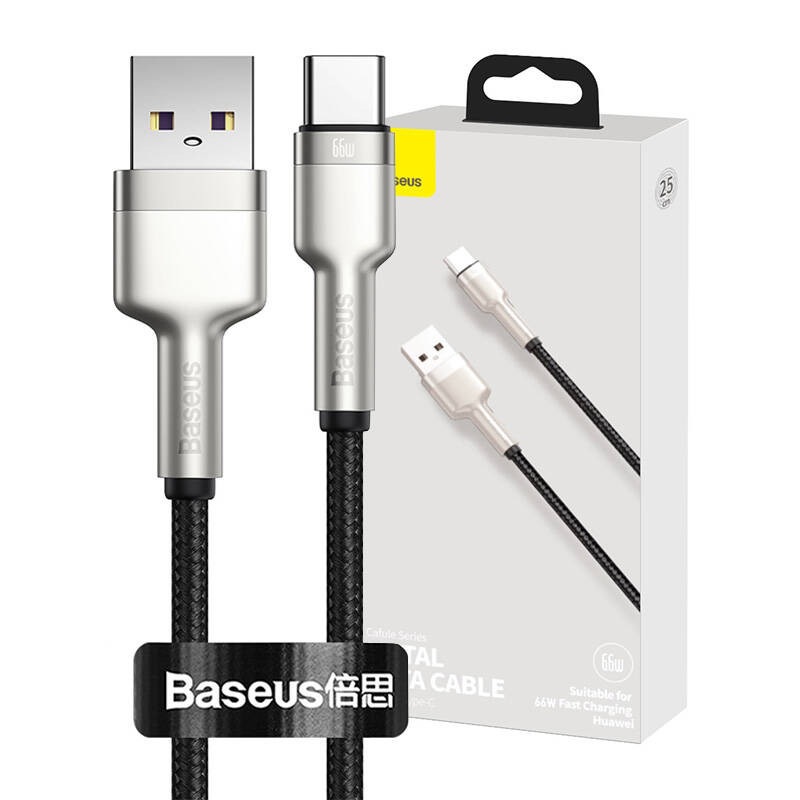 USB laidas skirtas USB-C Baseus Cafule 66 W 025 m juodas USB laidas skirtas USB-C Baseus Cafule 66 W 025 m juodas