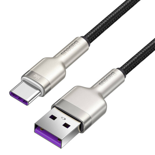 USB laidas skirtas USB-C Baseus Cafule 66 W 025 m juodas