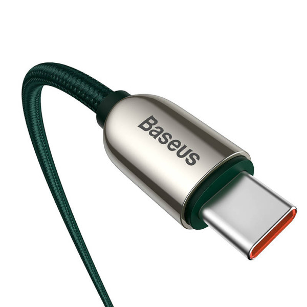 Laidas iš USB-C į USB-C Baseus ekraną 100 W 2 m žalias
