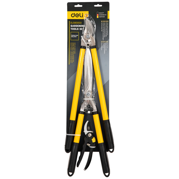 Sodo įrankių rinkinys 3 vnt Deli Tools EDL580003 geltonas