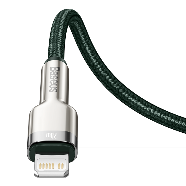 USB-C laidas skirtas Lightning Baseus Cafule PD 20W 1m žalias