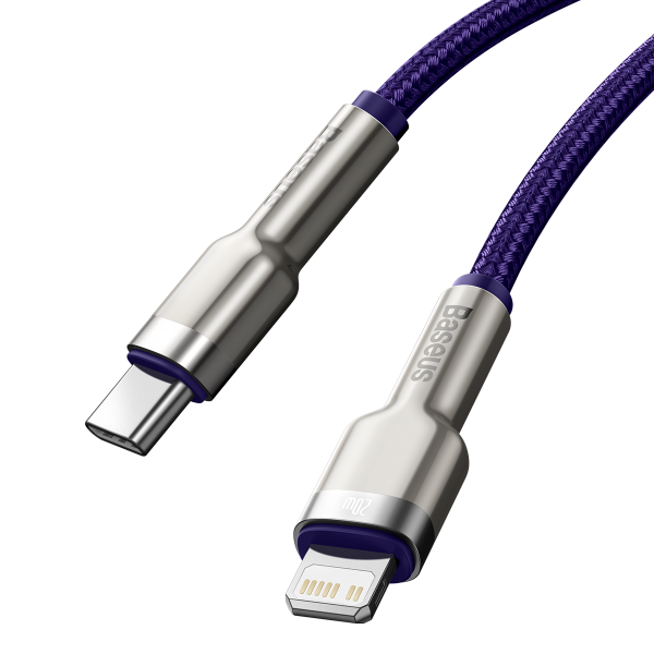 USB-C laidas skirtas Lightning Baseus Cafule PD 20W 1m žalias