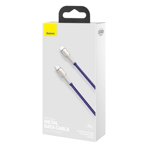 USB-C laidas skirtas Lightning Baseus Cafule PD 20W 1m žalias
