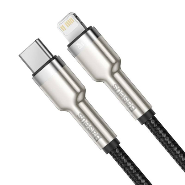 USB-C laidas skirtas Lightning Baseus Cafule PD 20 W 025 m juodas