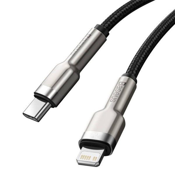 USB-C laidas skirtas Lightning Baseus Cafule PD 20 W 025 m juodas