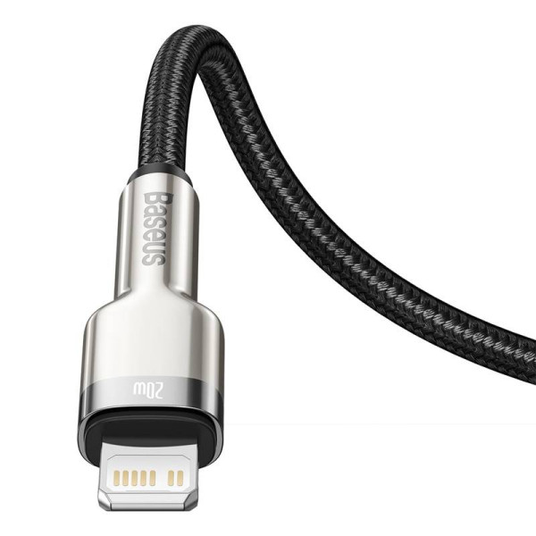 USB-C laidas skirtas Lightning Baseus Cafule PD 20 W 025 m juodas