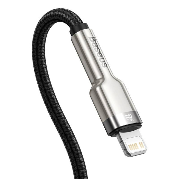 USB-C laidas skirtas Lightning Baseus Cafule PD 20 W 025 m juodas