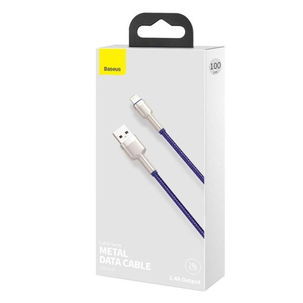 USB laidas skirtas Lightning Baseus Cafule 24A 1m violetinė