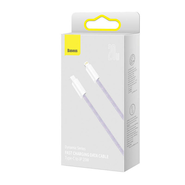 USB-C laidas skirtas Lightning Baseus Dynamic Series 20 W 2 m violetinė