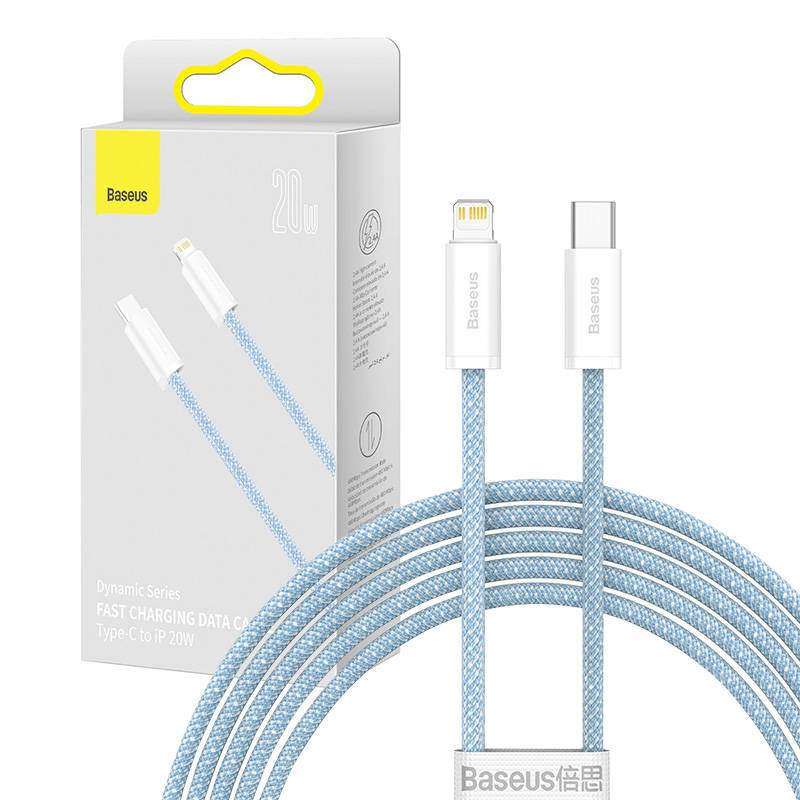 USB-C laidas skirtas Lightning Baseus Dynamic Series 20 W 2 m mėlynas USB-C laidas skirtas Lightning Baseus Dynamic Series 20 W 2 m mėlynas