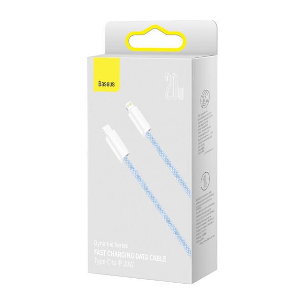 USB-C laidas skirtas Lightning Baseus Dynamic Series 20 W 2 m mėlynas