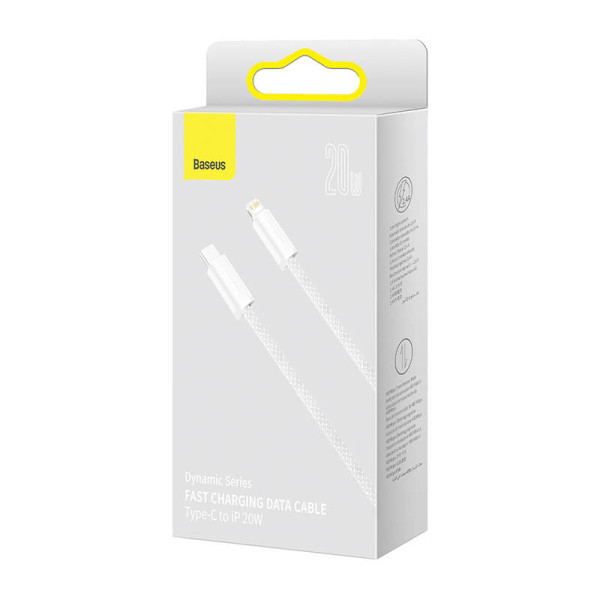 USB-C laidas skirtas Lightning Baseus Dynamic Series 20W 2m baltas