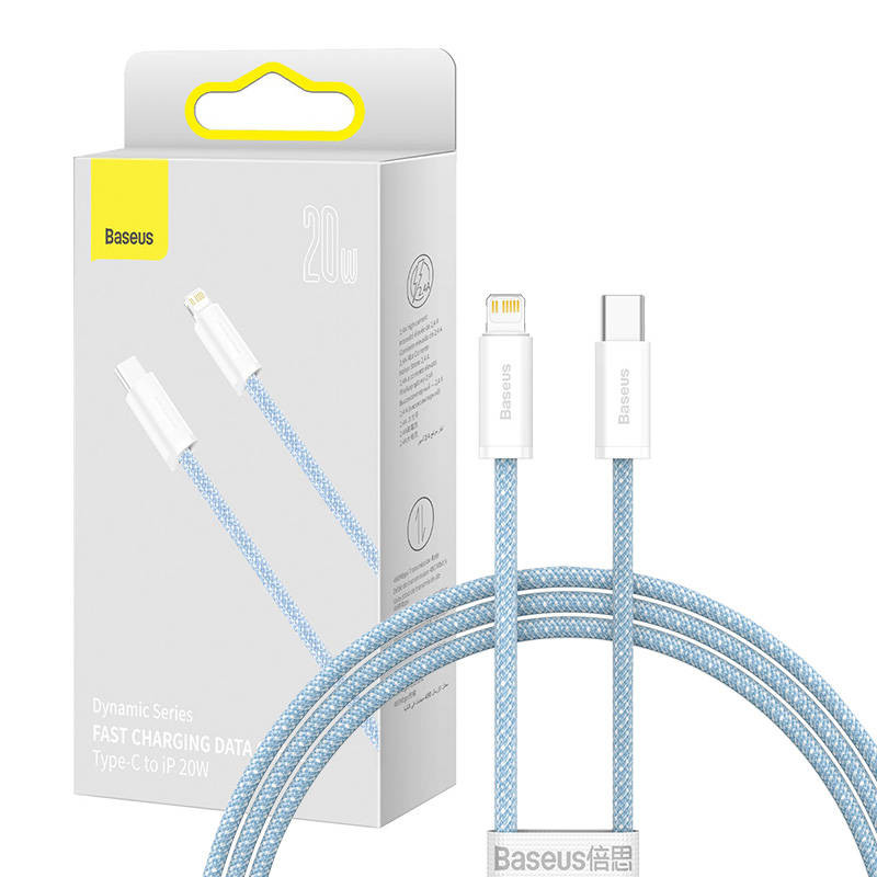 USB-C laidas skirtas Lightning Baseus Dynamic Series 20W 1m mėlynas USB-C laidas skirtas Lightning Baseus Dynamic Series 20W 1m mėlynas