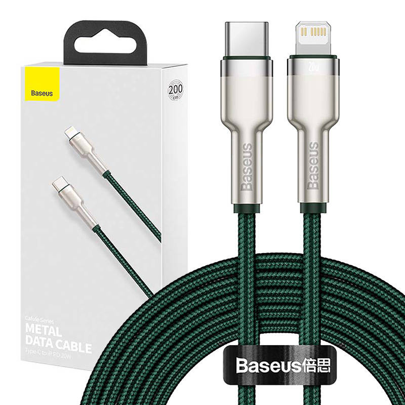 Baseus USB-C laidas skirtas Lightning 2m žalias Baseus USB-C laidas skirtas Lightning 2m žalias