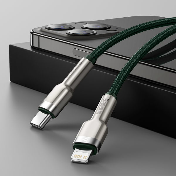 Baseus USB-C laidas skirtas Lightning 2m žalias