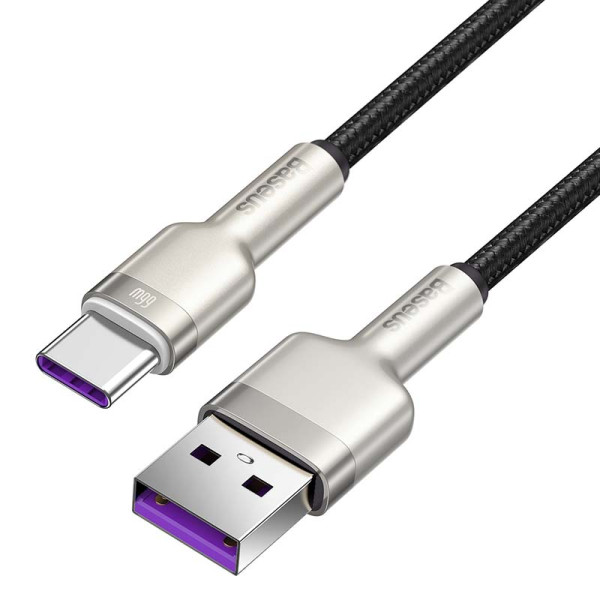 USB laidas skirtas USB-C Baseus Cafule 66W 2m juodas