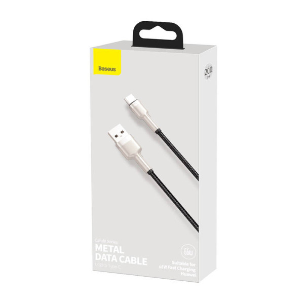 USB laidas skirtas USB-C Baseus Cafule 66W 2m juodas