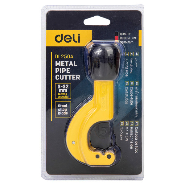 Metalo vamzdžių pjaustytuvas 32 mm Deli Tools EDL2504 geltonas
