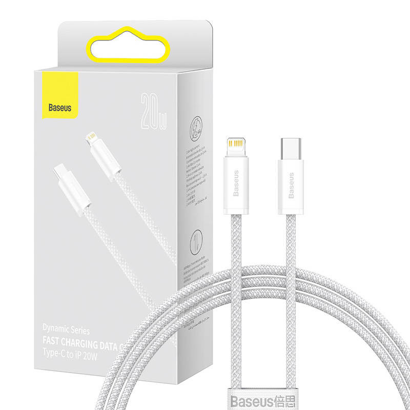„Baseus“ dinaminis USB-C laidas skirtas „Lightning“ 23 W 1 m baltas „Baseus“ dinaminis USB-C laidas skirtas „Lightning“ 23 W 1 m baltas