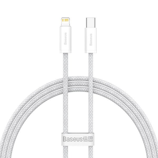 „Baseus“ dinaminis USB-C laidas skirtas „Lightning“ 23 W 1 m baltas