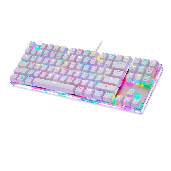 Mechaninė žaidimų klaviatūra Motospeed K87S RGB balta