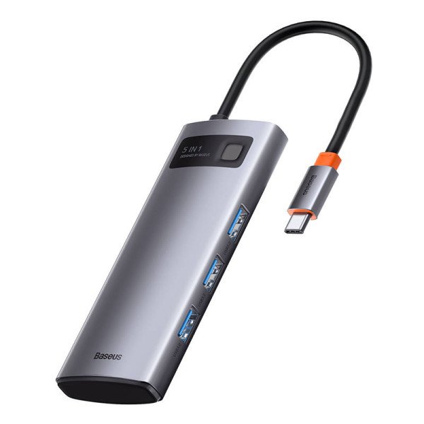 Adapteris 5in1 Baseus Hub USB-C prie 3x USB 30 + HDMI + USB-C PD