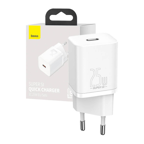 Sieninis įkroviklis Baseus Super Si Quick Charger 1C 25W baltas