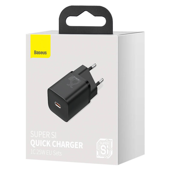 Baseus Super Si greitas įkroviklis 1C 25W juodas