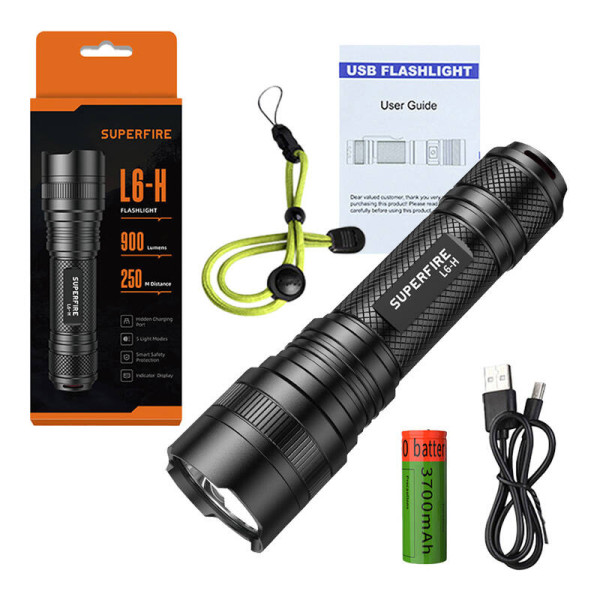 Žibintuvėlis Superfire L6-H 750lm USB-C