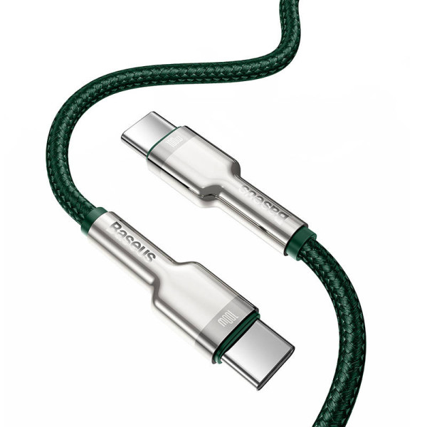 Laidas iš USB-C į USB-C Baseus Cafule 100 W 2 m žalias