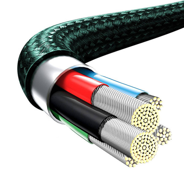 „Baseus Rapid“ serijos „trys viename“ kabelis USB-C skirtas M+L+T 20 W 15 m žalias