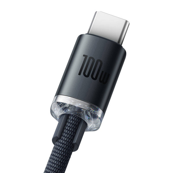Baseus Crystal Shine kabelis USB prie USB-C 100 W 12 m juodas