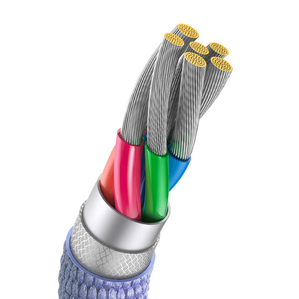 „Baseus Crystal Shine“ kabelis iš USB į USB-C 100 W 2 m violetinė