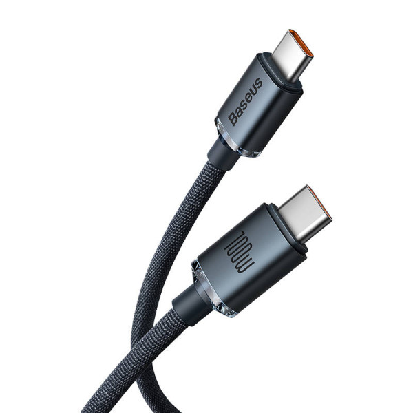 „Baseus Crystal Shine“ laidas nuo USB-C iki USB-C 100 W 12 m juodas