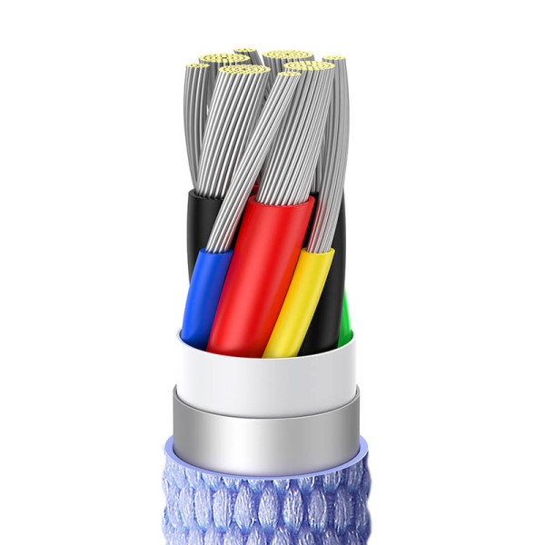 „Baseus Crystal Shine“ kabelis nuo USB-C iki USB-C 100 W 12 m violetinė