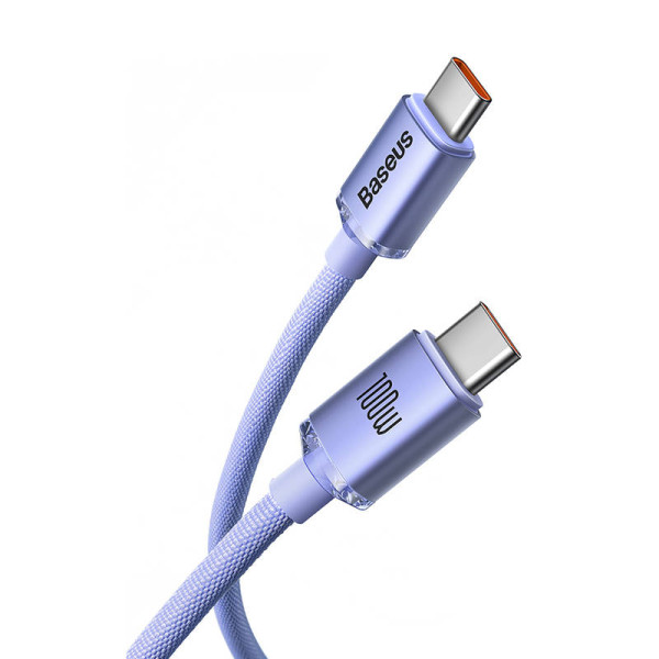„Baseus Crystal Shine“ kabelis nuo USB-C iki USB-C 100 W 12 m violetinė