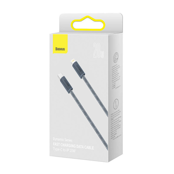 „Baseus Dynamic“ serijos USB-C laidas su „Lightning“ 20 W 2 m pilkas